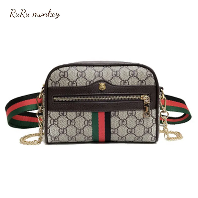 

RURU monkey Women Splicing Handbag 2019 New Geometric Zippe Messenger Bags Women Outdoors Traveling Satchels Shoulder Bags