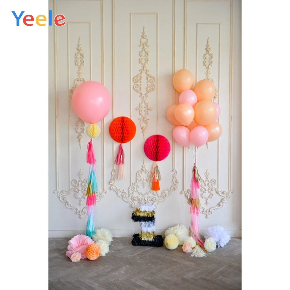

Yeele Baby Birthday Balloons Gift Lantern Photography Background Princess Girl Party Photographic Backdrop Photo Studio