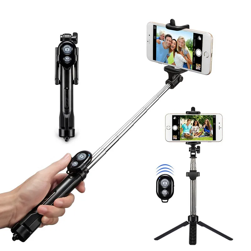 

Vacusg Tripod Monopod Bluetooth Selfie Stick With Button Remote Camera Selfie Stick for iphone 6 8 Plus Huawei Android Stick Z2