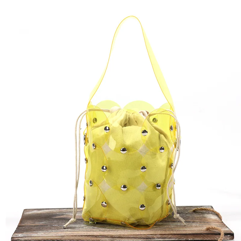 

69899 New PVC Transparent Handbag 2019 Spring and Summer Jelly Bag Hundred Portable Single Shoulder Totes