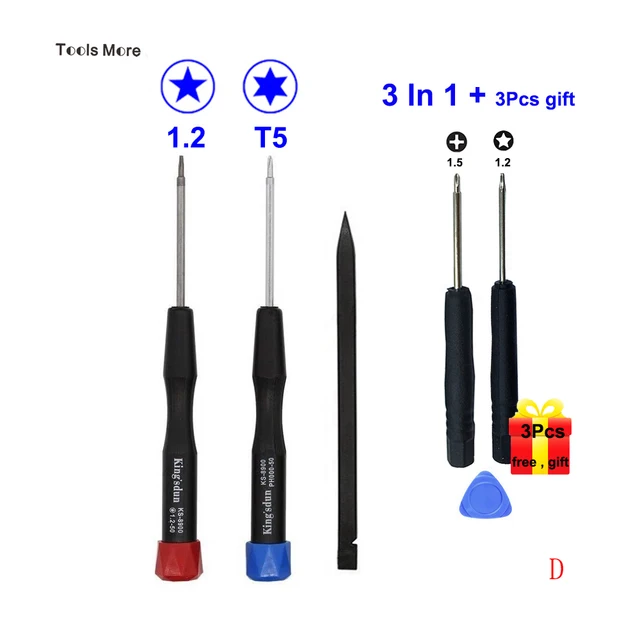 3Pcs 5-Point 1.2 P5 Torx T5 Screw Driver Set for Apple MacBook Air & Macbook pro Repair Tool Kit With Gift