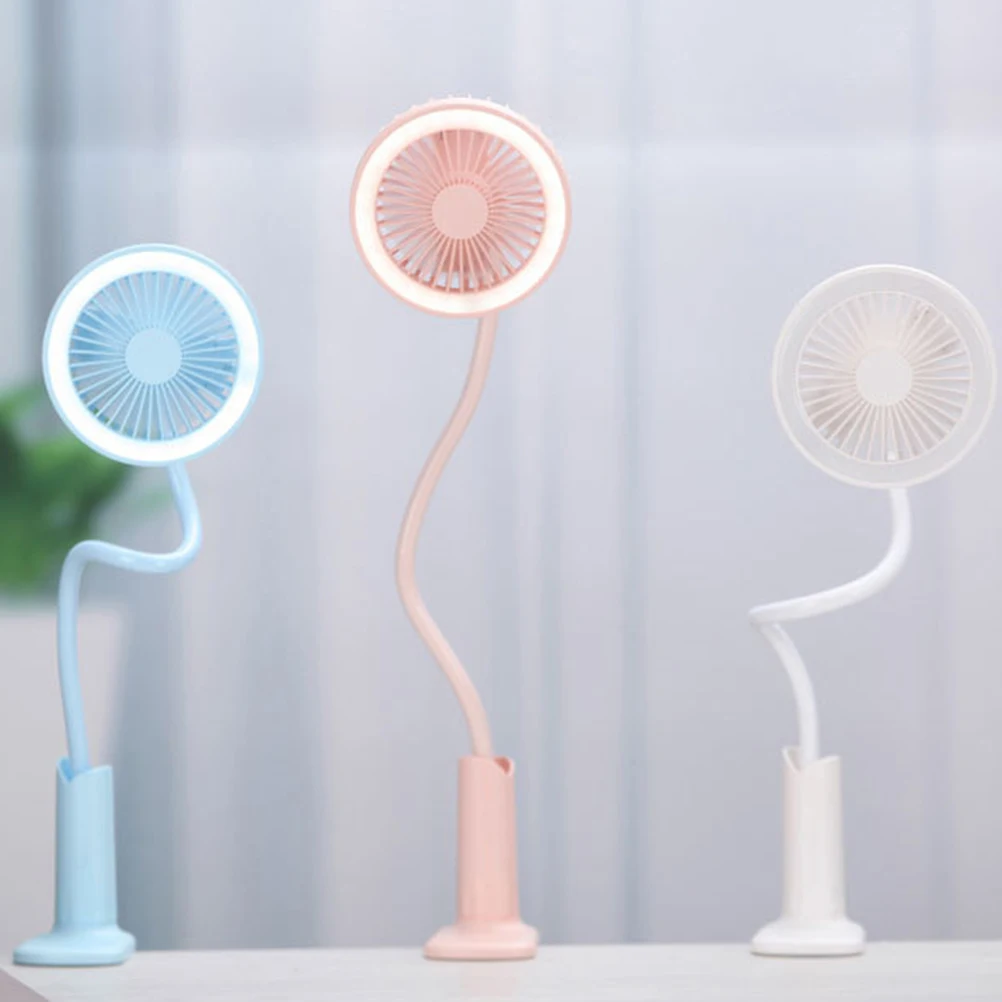 Mini USB Rechargeable 360 Degree Flexible Fan with LED Light and Clip