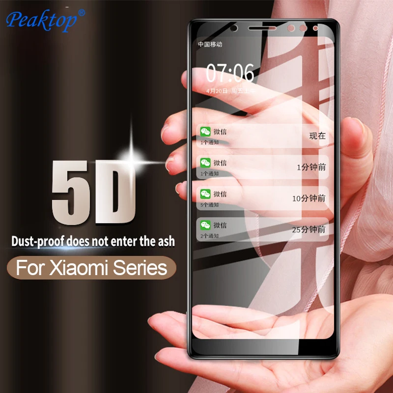 

5pcs 5D protective glass on the for Ksiomi redmi 4x Note 5 Plus For Xiaomi iaomi mi 6 Pro 8 Se Full Glue tempered glass