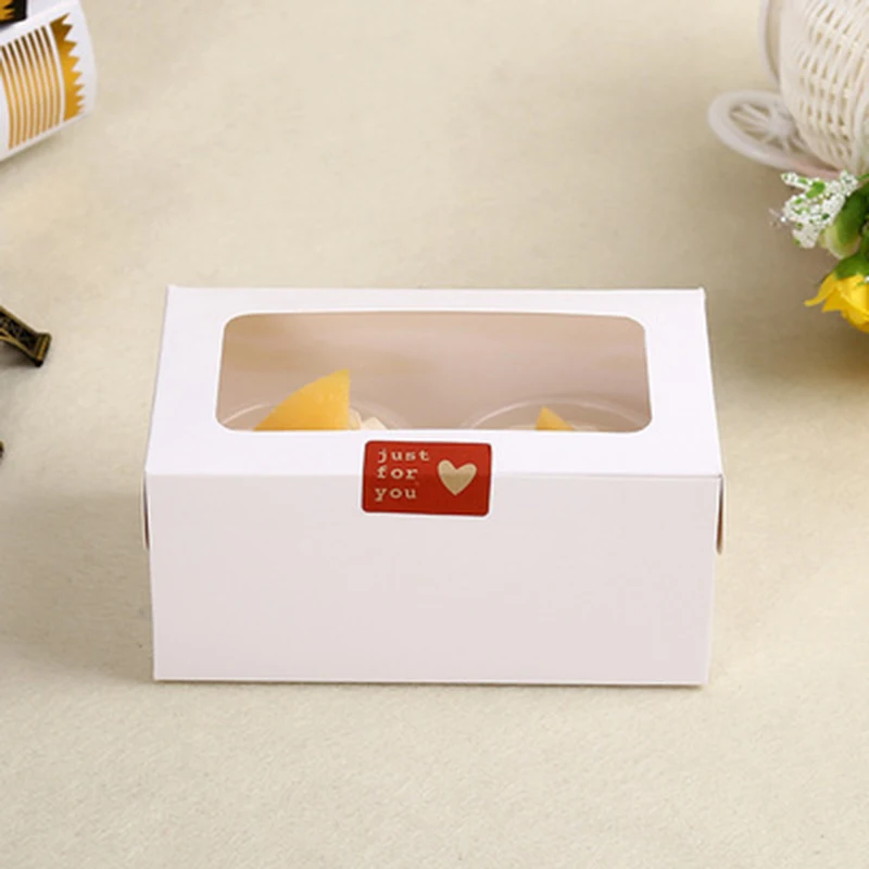 2/4 отверстия Мини торт крафт-Бумага коробка событие и вечерние свадебные фестиваль упаковка подарочная коробка питания десерт из кекса коробка для выпечки 10 шт