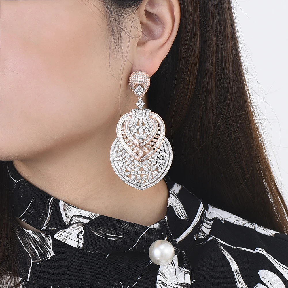 

missvikki Handmade Fashion Jewelry Cubic Zirconia Heart Pendant Earring Sterling Silver Prevent allergy High Quality Fashion