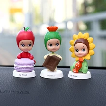 Автомобильное украшение фрукты мультфильм детские встряхните голова куклы игрушки режим авто интерьер украшение приборной панели инструмент для отделки модные подарки