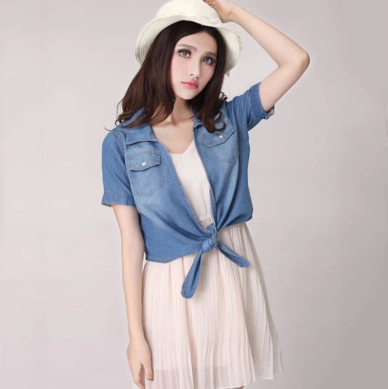 

2018 New Denim Jackets Summer Casual Short Sleeve Slim Short Jeans Coat Women Fashion Denim Jacket Grils Jeans Small Coats