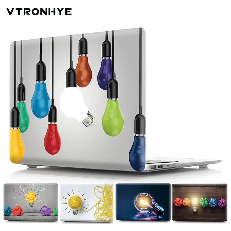 

Colorized Light Bulb Print Hard Case For Macbook Pro 13 15 2016 Touch bar Laptop Case Air Pro Retina 12 13 15 + Keyboard Cover