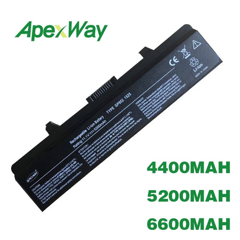 ApexWay Аккумулятор для ноутбука Dell Inspiron 1525 1526 1545 1546 1440 1750 Vostro 500 J399N 0F965N 0GW252 312-0940 J414N