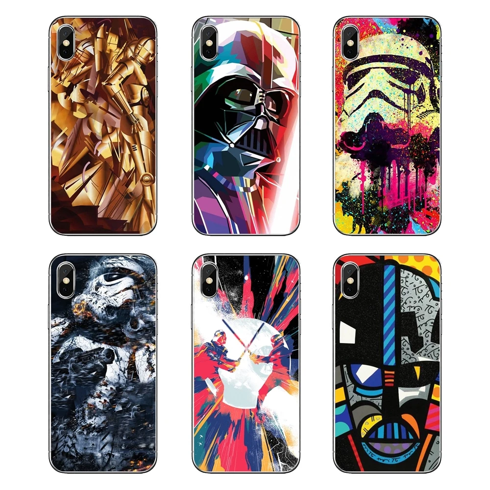 For Samsung Galaxy Note 8 9 S9 S10 A8 A9 Star Lite Plus A6S A9S DARTH VADER STAR WARS red design Transparent Soft Shell Covers | Мобильные