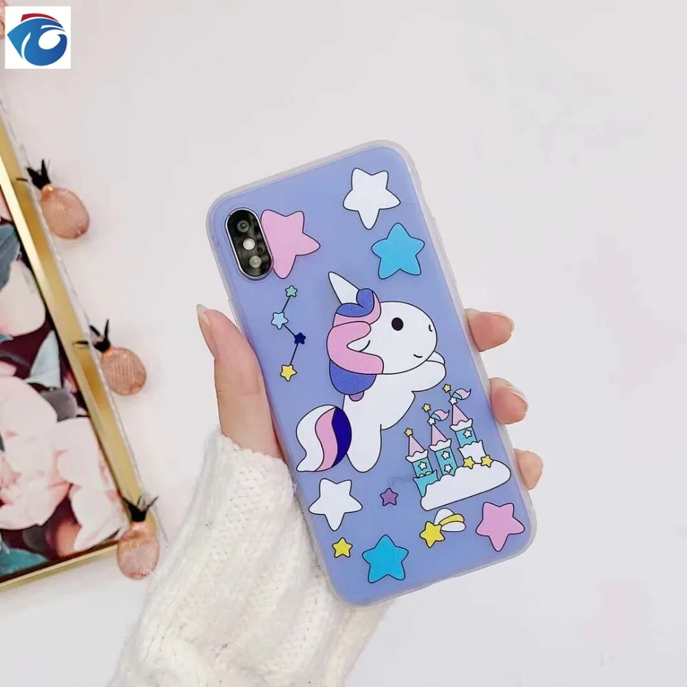 HUANQING Cute Cartooon Unicorn Phone Case For iphone X XR XS Max Case for iphone 6 6s 7 8 plus Cover Rainbow Fashion Soft Case01