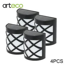 4 шт./лот солнечный светильник 6 светодиодный s IP55 водонепроницаемый наружный садовый светильник датчик пути коридора настенный светильник солнечный светильник 2 светодиодный s датчик светодиодный светильник