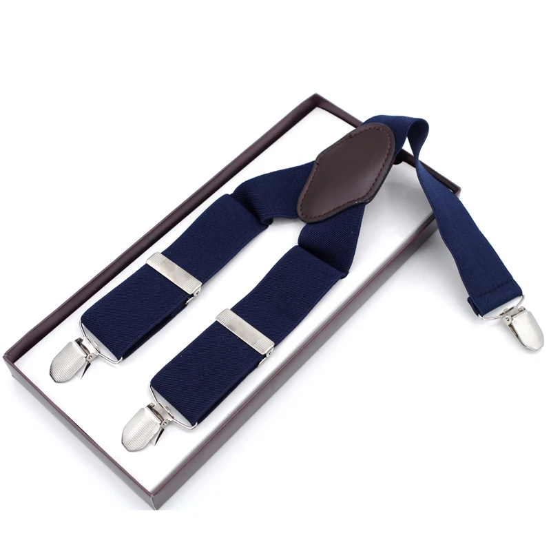 Novelty 3.5cm*115cm Elastic Navy Blue Women Suspenders Y back Shape