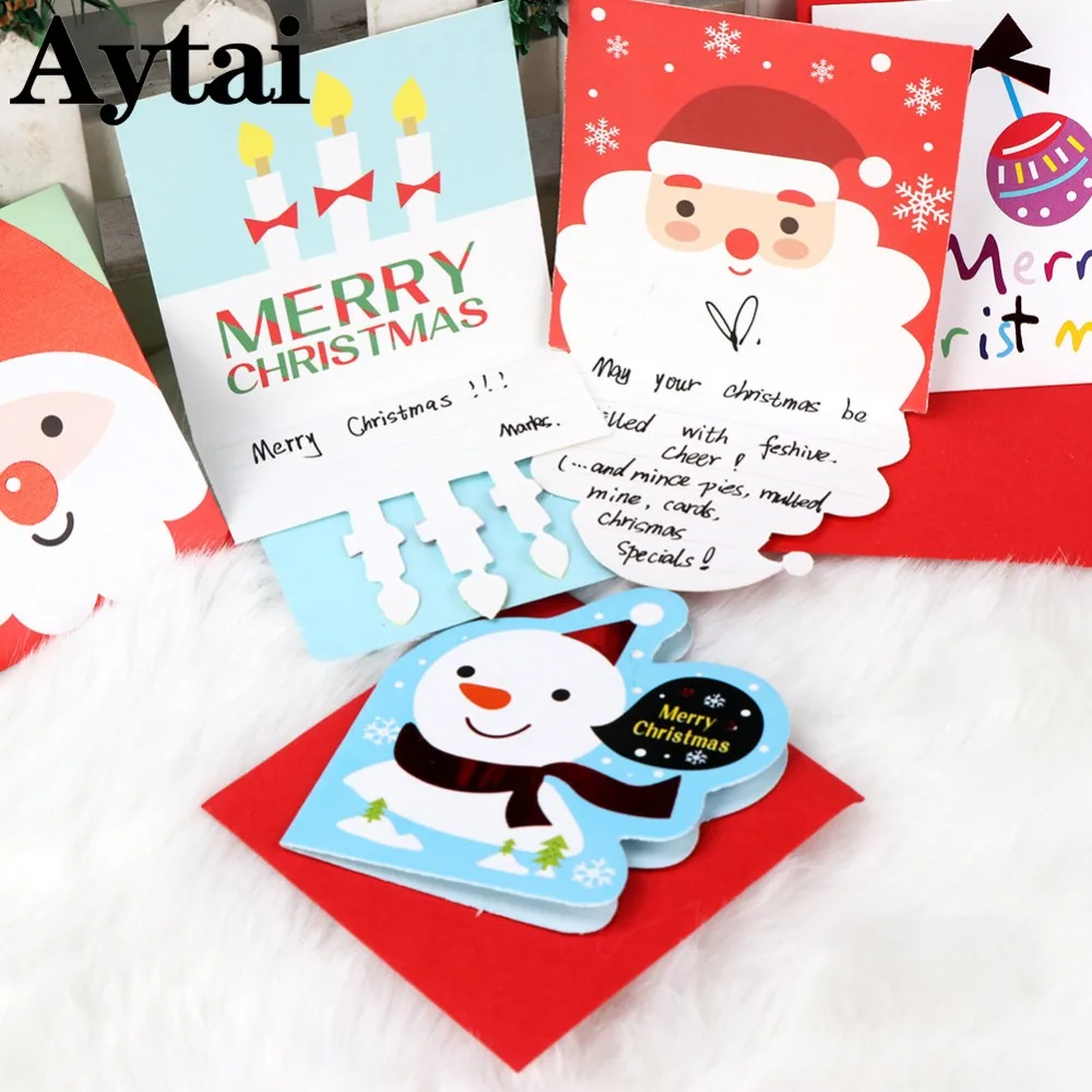

OurWarm 20pcs Christmas New Year Gift Cards Invitation Card with Envelop Cartoon Snoman Santa kids Birthday Party Favor Cards