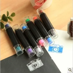

1pc/lot Creative two colors pen Ink pad ink pads set for DIY funny work office school zakka (ss-6287)