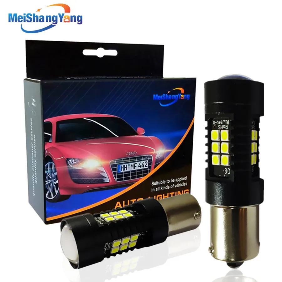 

2Pcs Car Light 1156 LED BA15S P21W LED BAU15S PY21W 1157 BAY15D P21/5W R5W Auto Brake Reverse Lamp DRL Rear Parking Bulbs B311
