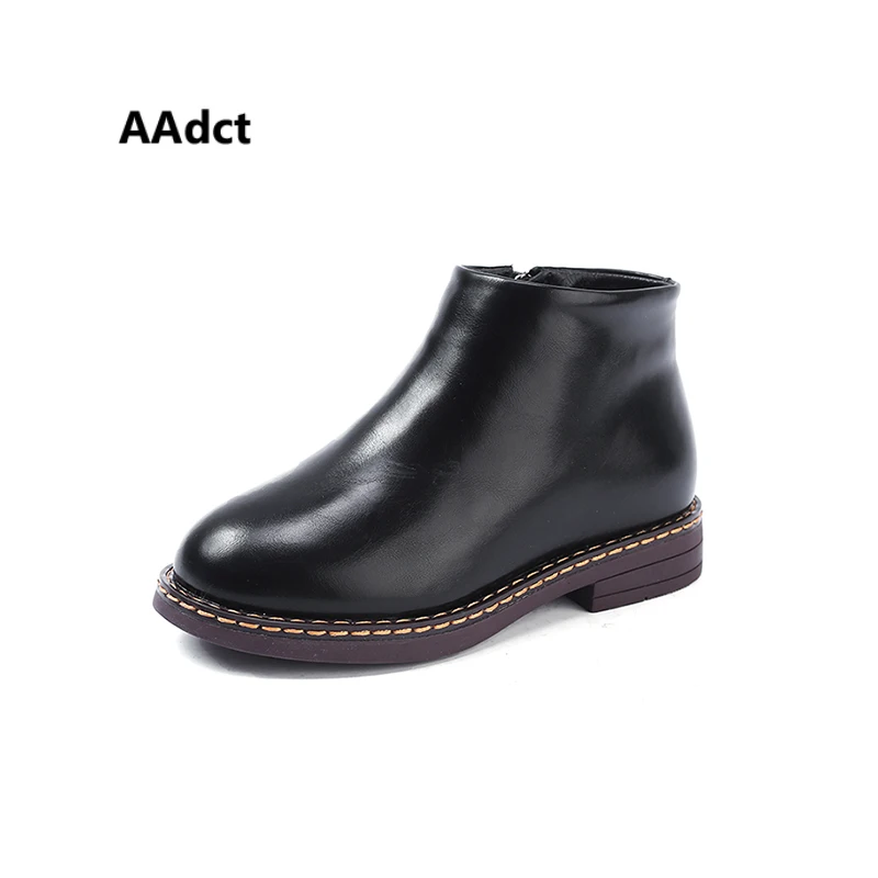 

AAdct Martin warm girls boots cotton Plus velvet ankle kids boots 2018 autumn and winter new children boots shoes princess