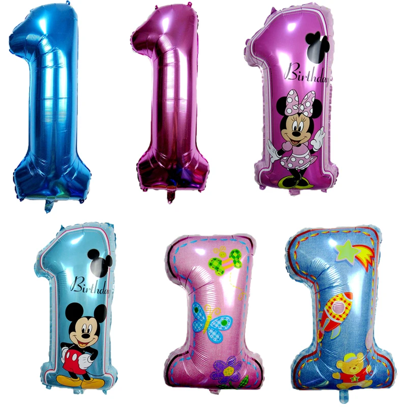

Number Balloons Baby 1 First Birthday Girl Boy Balloons Kids One Year Old Birthday Foil Balloon Children Party Decorations Gift