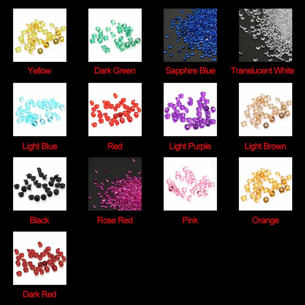 Прозрачный акриловый кристалл бриллиантовой огранки cтразы россыпью Конфетти Для DIY Швейные Украшение для свадебного стола рассеивает около 2000 шт./пакет 13 Цветов