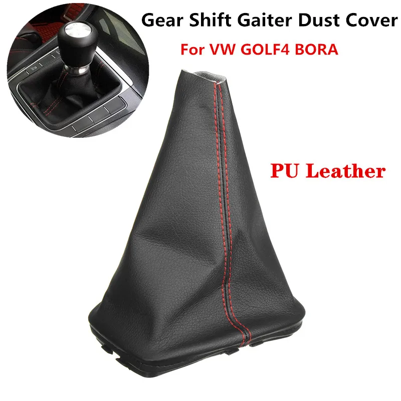

Car Gearshift Lever Gaiter Dust Cover Auto Gear Shifter Red Stitching For VW GOLF MK4 1997-2006 BORA for Jetta 1998-2005