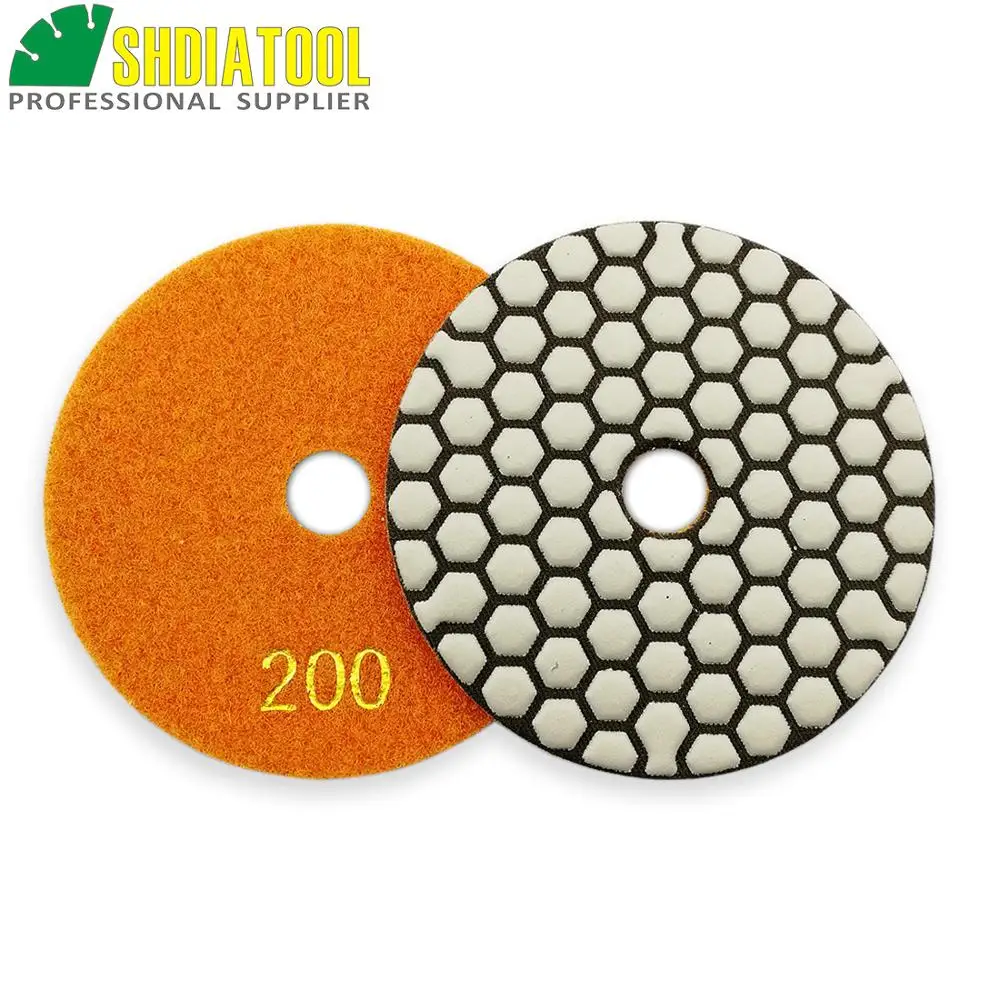 DIATOOL 3pcs Diameter 100mm Diamond Dry sanding disc#200  4" polishing pads for granite marble ceramic