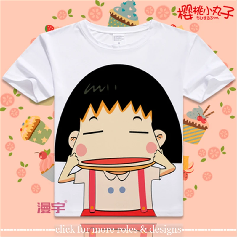 Chibi Maruko-chan Momoko "Maruko" Sakura Sakiko Sakura Косплей костюм ткань унисекс футболка с короткими рукавами