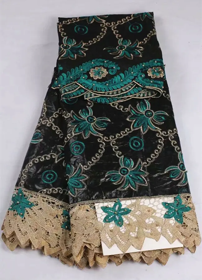 BHBZL16 5yards bazin lace + 2yards net high class embroidered African with beads for party & wedding dress! | Дом и сад