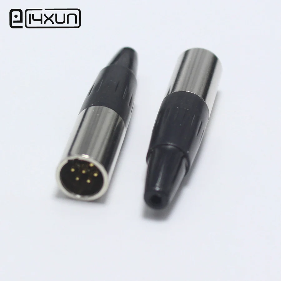 1pcs Mini XLR Male Plug withTail 6 Pin Small XLR 6P Audio Microphone