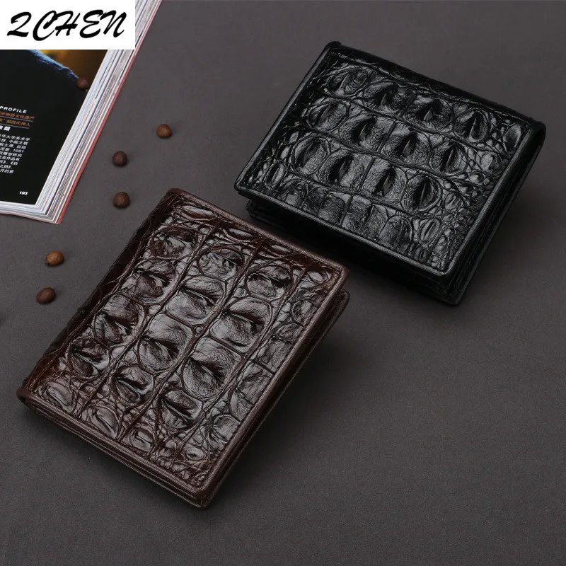 Men's wallet Crocodile bone Crocodile skin Men's wallet British style Leather wallet Crocodile tail bone wallet Man 005t