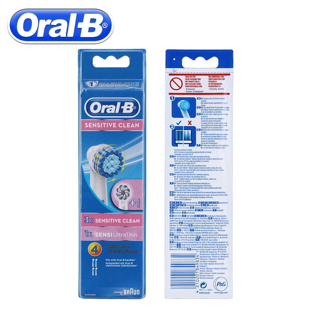 4pc/Pack Oral B Electric Toothbrush Heads For Oral B Sensitive Replacement Head Vitality Electric Toothbrush Head Floss Dental