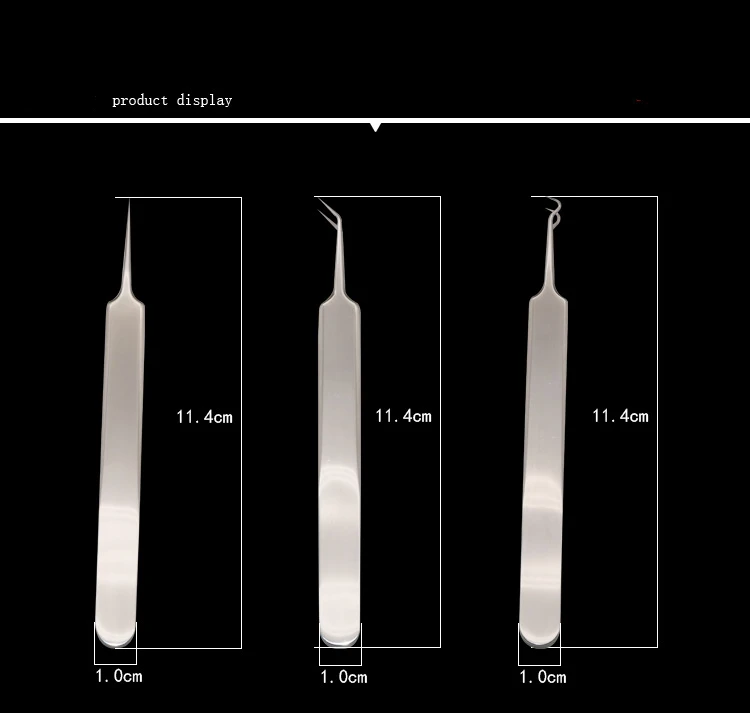 1 шт. Пинцет для черных точек для наращивания ресниц, антикислотная стальная игла для коррекции бровей, пинцет для удаления акне, уход за кожей, инструмент для дизайна ногтей