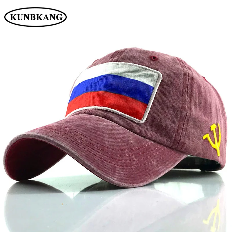 

2019 New Washed Cotton Baseball Cap Men Russian Flag Cap Snapback Dad Hat For Women Gorras CCCP Fitted Snapback Caps Casquette