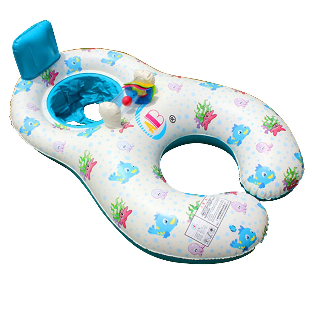 Надувной круг, плавательный круг, детский плавающий круг для мамы и ребенка, двойной круг для плавания, аксессуары для бассейна, солнцезащитный козырек, игрушка, плавающий круг - Цвет: WJ3294A