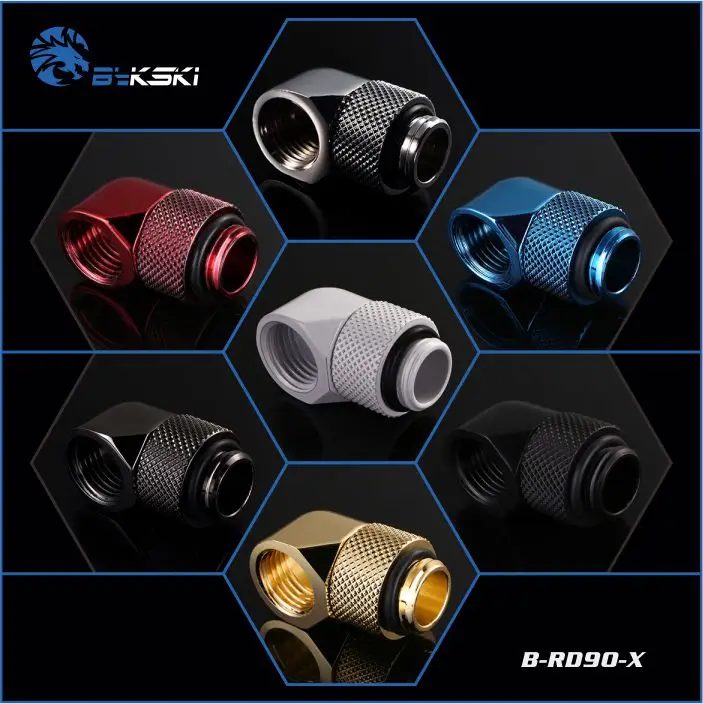 

Bykski G1/4" 90 Degree Elbow Rotatable Fitting Connector Joint B-RD90-X