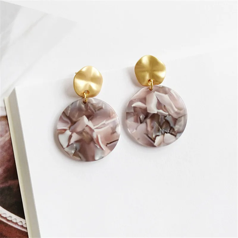 

Temperament joker acetate plate round earrings big earrings fashion earrings 2018 summer fashion jewelry fashion