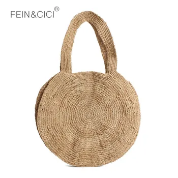 

beach bag round straw tote bag large big Jumbo circular summer bag women natural boho handbag 2018 Bohemian ins drop shipping