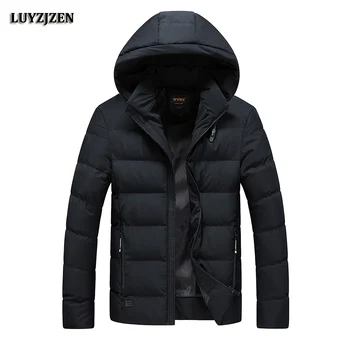 

Wholesale New 2018 Man Casual Comfortable Winter Warm Parkas Fashion Solid Long Coat Jacket Men 7 Colors Outwear LUYZJZEN K77