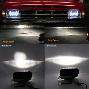 Image 5 - 5" x 7" 6x7Inch Square Led Light Black Rectangular Headlight For Jeep Wrangler XJ MJ Truck 4x4 Arrow DRL Off Road 5x7 Headlights