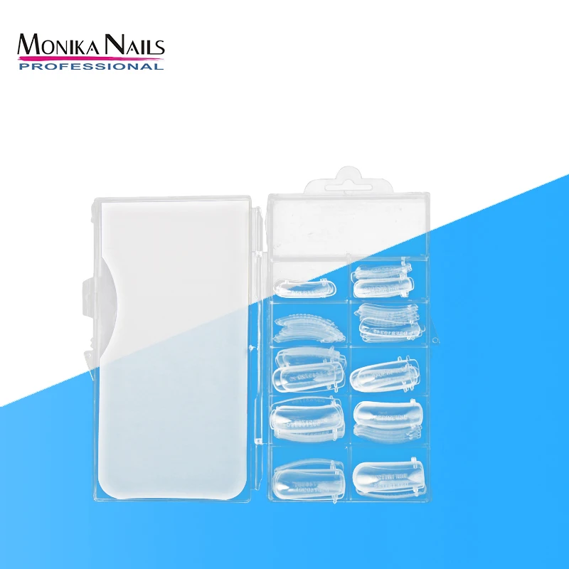 

Monika 100pcs Natural False Nails Tips Acrylic Artificial Tip Manicure with Box of 10 Sizes for Nail Art Salons and Home DIY