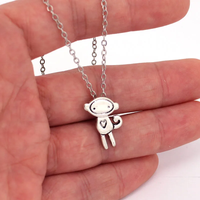 

hzew little monkey pendant necklace