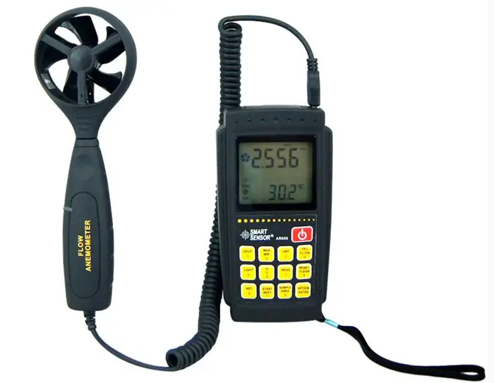 SMART AR856 digital anemometer, handheld portable electronic wind instrument, wind thermometer