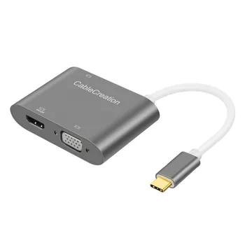 

3 in 1 USB C Adapter, CableCreation USB C to HDMI,VGA,DVI Adapter, Compatible with MacBook Pro, Chromebook Pixel, Yoga 910, etc