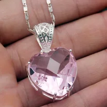925 Sterling Silver Glorious Love Heart Purple Amethyst Necklace Pendant 1 1/2 925 Sterling Silver Glorious Love Heart Purple Amethyst Necklace Pendant 1 1/2