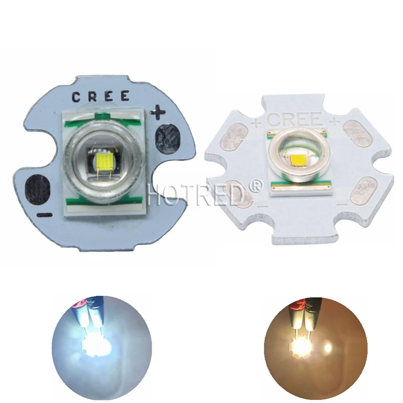 

50PCS CREE 3W LED XRE Q5 LED XLamp cree 3W xr-e led Neutral White Warm White Yellow Orange 3W LED Light Diode on 16mm 20mm PCB
