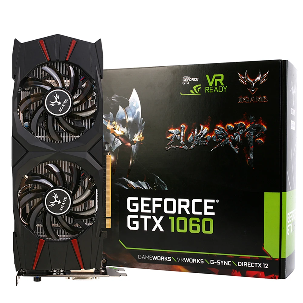 Оригинальные красочные iGame GeForce GTX 1060 вулкан U 6 г видео Графика карты 8008 мГц 192bit GDDR5