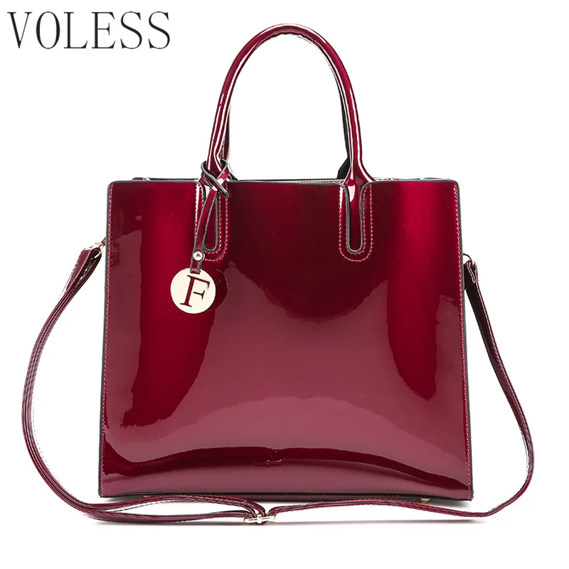 

Famous Brand F Glossy Big Tote women bags High Quality Women PU Leather Handbags Letter Shoulder Crossbody Bag Messenger Bags