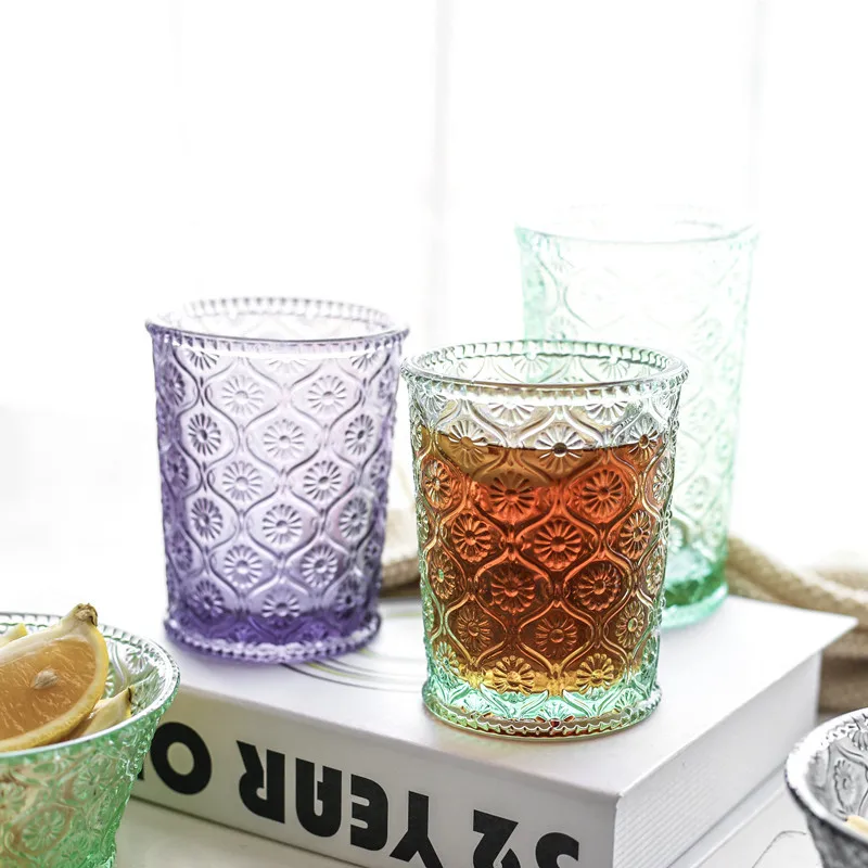 Cocostyles InsFashion винтажное красочное стекло с гравировкой чаша и чашка для отдыха в европейском стиле Кондитерская