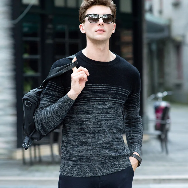 Autumn winter new arrival men wool sweater business casual men's o neck long sleeve pullovers 