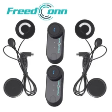 2 pcs 2017 updated bluetooth motorcycle helmet intercom Headset 800m T-COMVB bt interphone motorbike walkie talkie With FM Radio