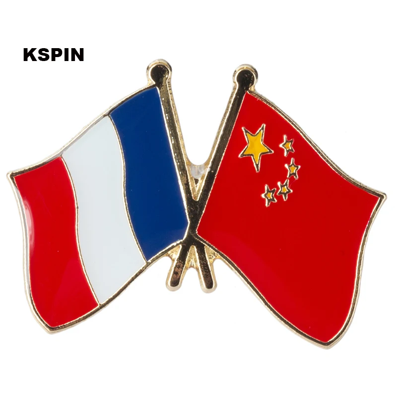 France China Friendship Flag Badge
